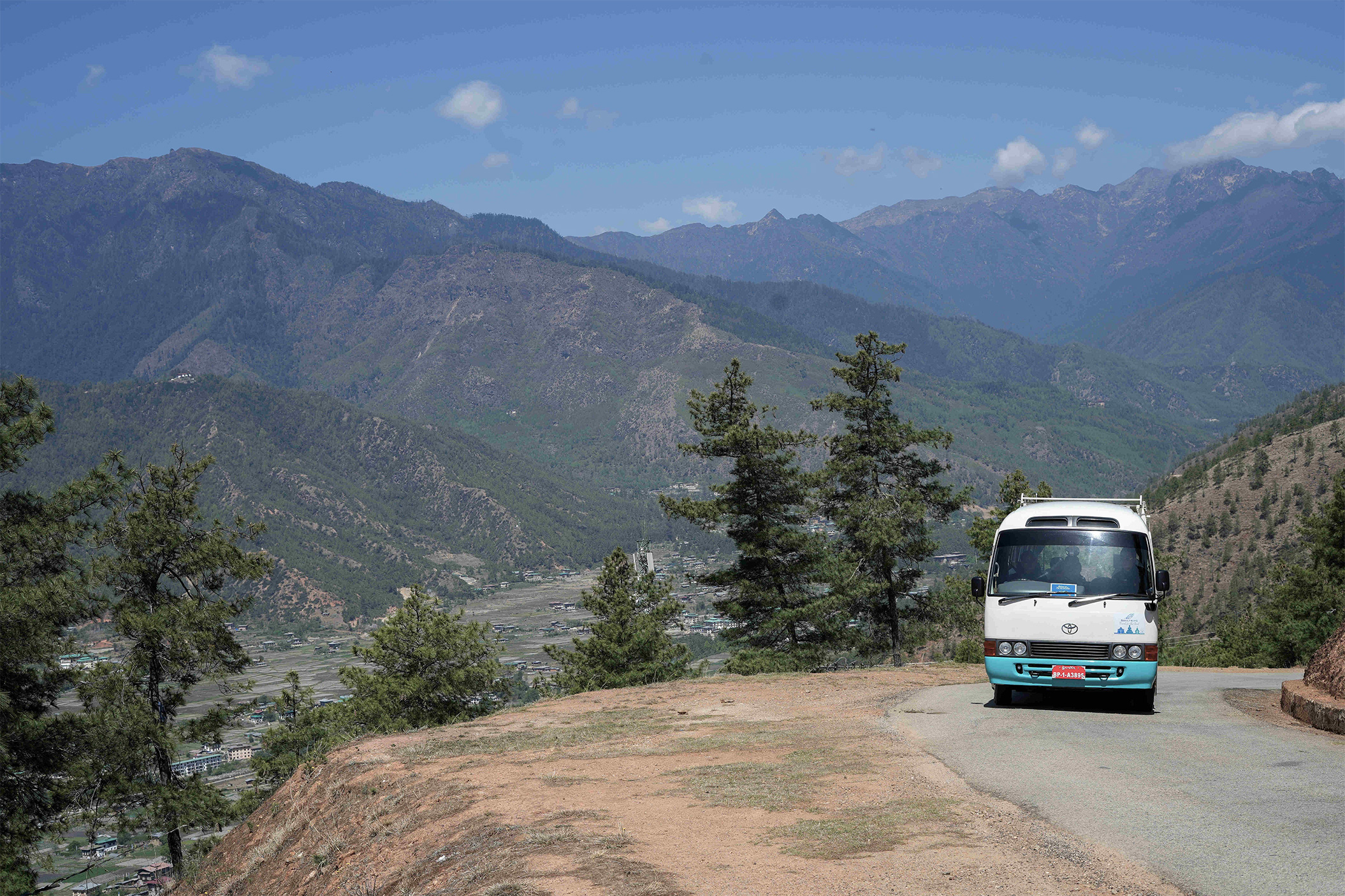Corporate group travel in Bhutan vehicle
