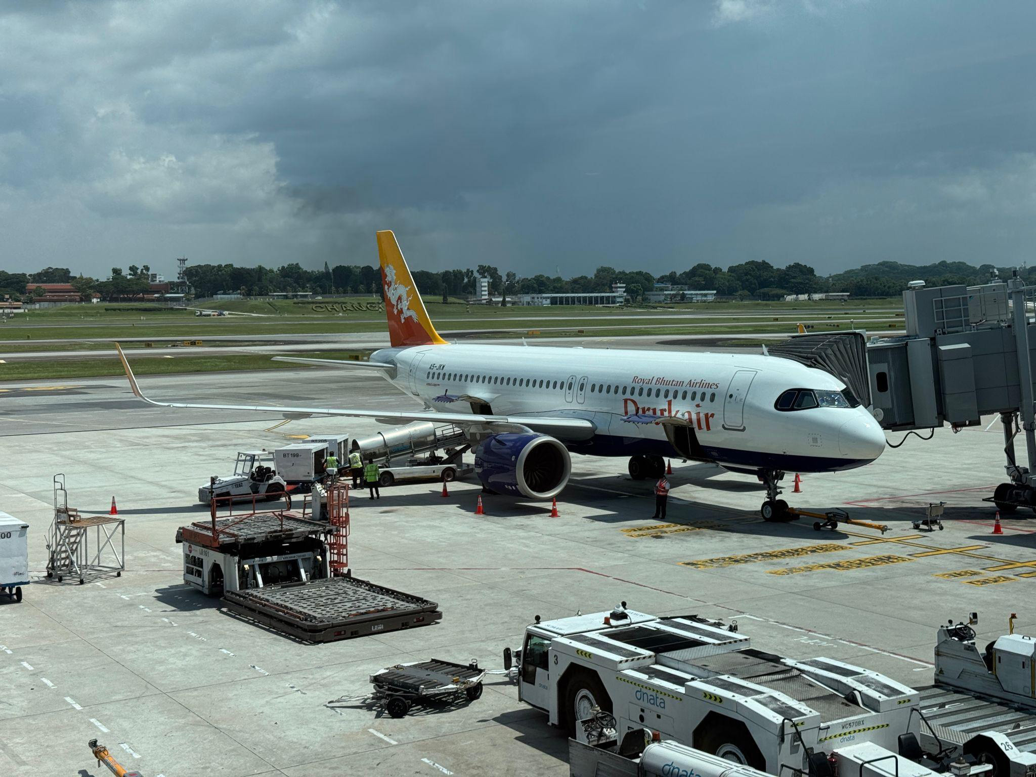 Drukair at Changi Airport Singapore
